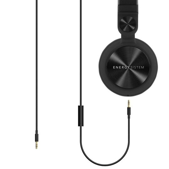 Energy Sistem -kuulokkeet DJ2 (taitettava, jatkuva keskustelu, irrotettava kaapeli) Pääpanta/korvakuuloke, 3,5 mm, mikrofoni, musta,