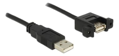 Delock Cable USB 2.0 Type-A on USB 2.0 Type-A ho-paneeliin asennettu, 0,5m