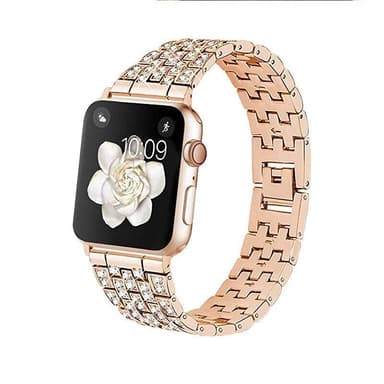 SKALO Teräsranneke Bling Apple Watch 42/44/45/49mm - Pinkki