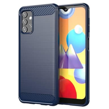 SKALO Samsung A32 5G Armor Carbon Iskunkestävä TPU suojakuori - Sininen