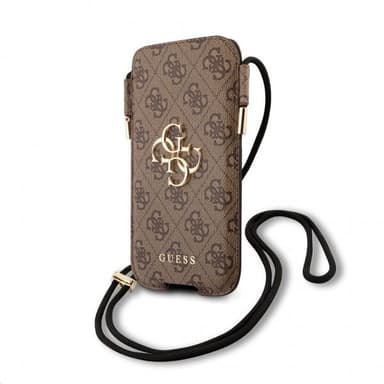 Guess Pouch Script Logo Large Ruskea
