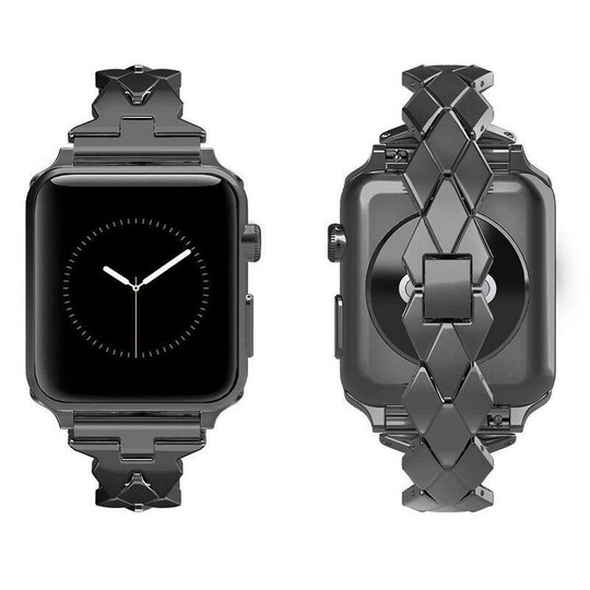 SKALO Teräsranneke ""Twist"" Apple Watch 38/40/41mm - Musta