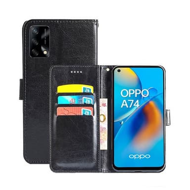 Lompakkokotelo 3-kortti Oppo A74 4G  - musta