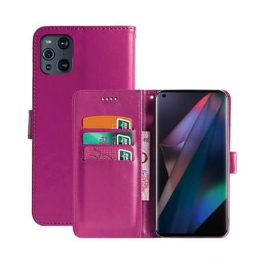 Lompakkokotelo 3-kortti Oppo Find X3 Pro 5G  - pinkki