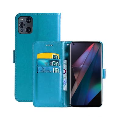 Lompakkokotelo 3-kortti Oppo Find X3 Pro 5G  - Vaaleansininen