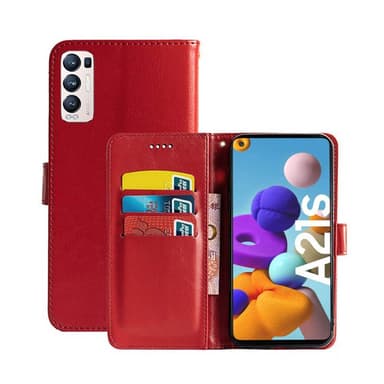 Lompakkokotelo 3-kortti Oppo Find X3 Neo 5G  - punainen
