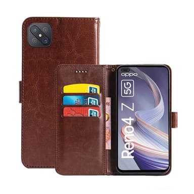 Lompakkokotelo 3-kortti Oppo Reno4 Z 5G  - ruskea