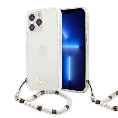 Guess iPhone 13 Pro Kuori Pearl Handle Script Logo Valkoinen