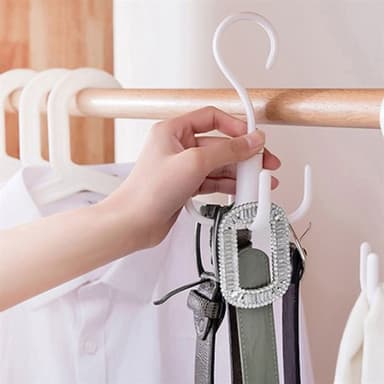 Pyöritettävä ripustin, jossa on neljä koukkua solmioille tai vöille, 2-pakkaus
