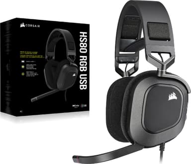 Corsair HS80 RGB USB pelikuulokkeet (musta)