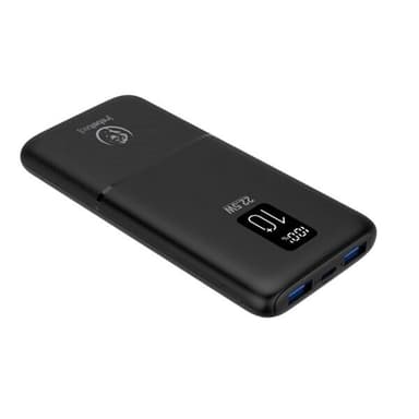 Rebeltec Powerbank 10000mAh, jossa on 22.5W lähtö ja LCD-näyttö