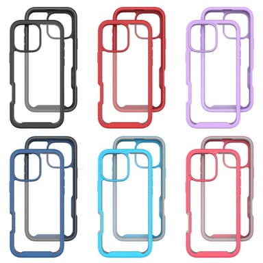 SKALO iPhone 16 Pro Max Iskunkestävä Clear Hybridi Suojakuori - Musta