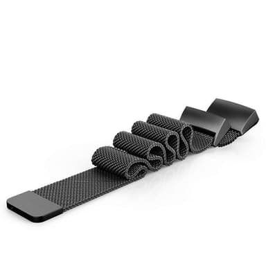 SKALO Milanese Loop to Fitbit Charge 3/4 - Musta
