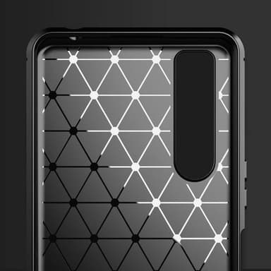 SKALO Sony Xperia 1 III Armor Carbon Iskunkestävä TPU suojakuori - Musta