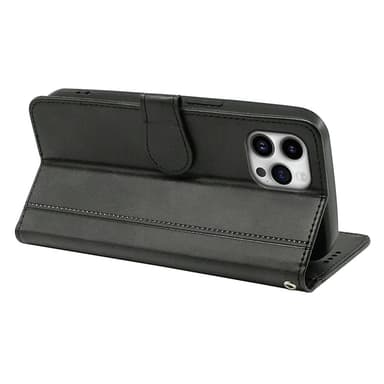 SKALO iPhone 16 Pro Max Lompakkokotelo PU-nahkaa - Musta