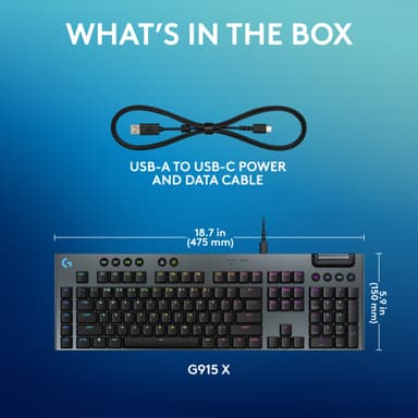 Logitech G915 X Tactile pelinäppäimistö (musta)