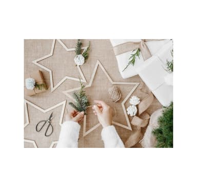 Decoration Stars Merry Xmas, 3 kpl