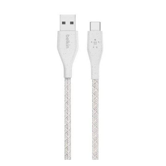 DuraTek Plus USB-CUSB-A-kaapeli hihnalla, 1M, valkoinen