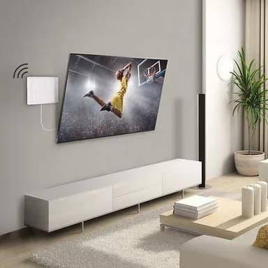 Barkan Indoor HDTV -pöytäantenni 40 mailia/65 km AF40P seinäteline, valkoinen