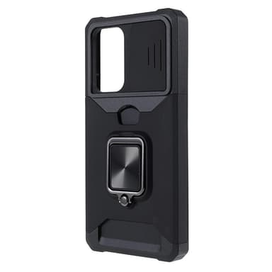 SKALO Samsung A53 5G Armor Card Holder Camera Slider Suojakuori - Musta