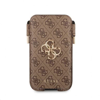 Guess Pouch Script Logo Large Ruskea