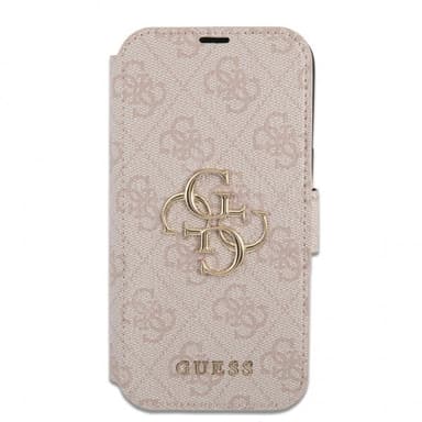 Guess iPhone 13 Pro Kotelo Metal Logo Vaaleanpunainen