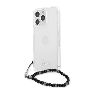Guess iPhone 13 Pro Max Kuori Pearl Handle Script Logo Musta