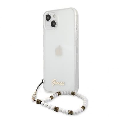Guess iPhone 13 Kuori Pearl Handle Script Logo Valkoinen