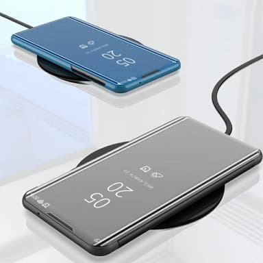 SKALO OnePlus Nord 2 Clear View Mirror Lompakko - Musta