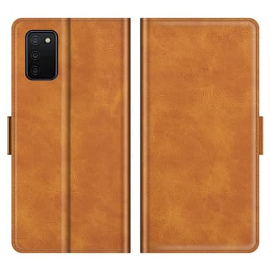SKALO Samsung A02s / A03s Premium Wallet Lompakkokotelo - Vaaleanruskea