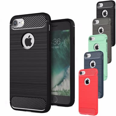 SKALO iPhone 7/8 Armor Carbon Iskunkestävä TPU suojakuori - Harmaa