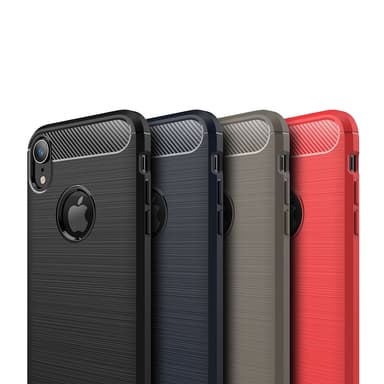 SKALO iPhone XR Armor Carbon Iskunkestävä TPU suojakuori - Punainen
