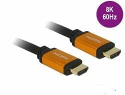 DeLock 85728 HDMI High Speed -kaapeli, 1,5 m, 8K 60 Hz, 7680x4320 Dynamic HDR, 48 Gb/s, eARC-pelitila VVR, puhdasta kuparia 99,99 %