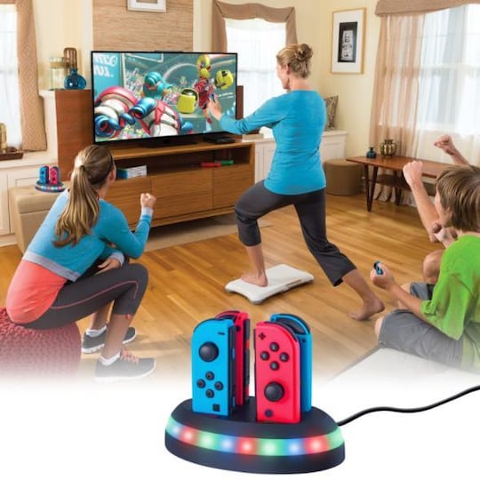 Latausasema 4 Joy-Con -ohjaimelle - yhteensopiva Nintendo Switchin kanssa
