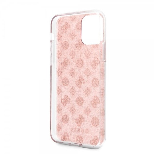 Guess iPhone 11 Pro Max Kuori Kimallus Hearts Vaaleanpunainen