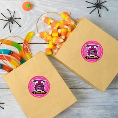 Pyöreät tarrat Halloween-teemalla 500 kpl Violetti