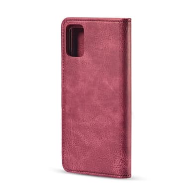 DG.MING Split nahkainen lompakkokotelo Samsung Galaxy A71 - Punainen