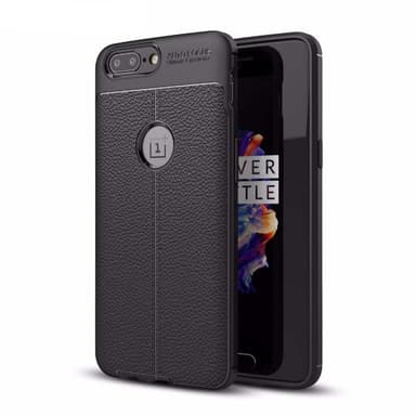 Nahkakuvioitu TPU kuori OnePlus 5 (A5000)  - musta