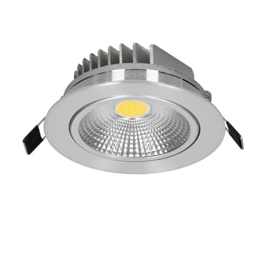 ECD Germany 2-pack LED uppovalaisin COB 7W 230 - hopea - alumiini - Ø 105 mm -
