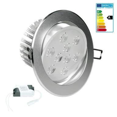 ECD Germany 6er Pack LED upotettava valaisin 9W 230V - pyöreä Ø13,5cm - 621
