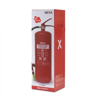 Nexa brandsläckare, RÖD 6L Skum, väggfäste