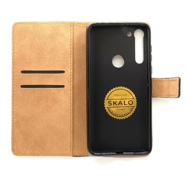 SKALO Moto G8 Power Lompakkokotelo Aitoa nahkaa - Valkoinen