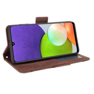 SKALO Samsung A22 4G 6-lokeroa Lompakkokotelo - Ruskea