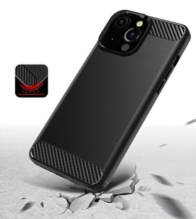 SKALO iPhone 13 Armor Carbon Iskunkestävä TPU suojakuori - Punainen