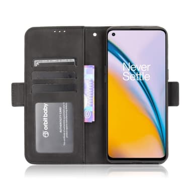 Wallet Stand Flip -puhelinkotelo OnePlus Nord 2 5G: lle - musta