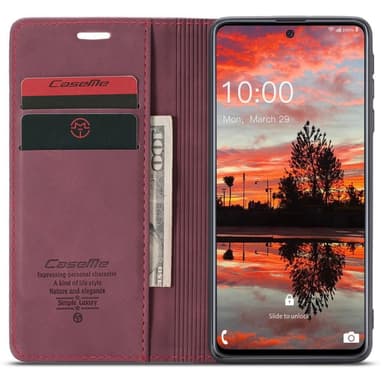 CASEME Retro Lompakkokotelo Samsung Galaxy A33 5G - Punainen