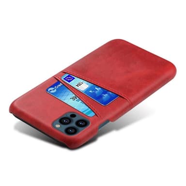 SKALO iPhone 13 Pro Max PU-nahkainen Korttikotelo - Punainen
