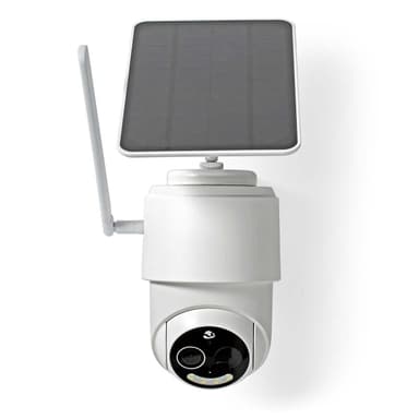 Nedis SmartLife Ulkokamera | 4G | Full HD 1080p | Kääntö/kallistus | IP65 | MicroSD (ei sisälly) / Pilvipalvelutallennus (valinnainen) | 5 V DC | Liiketunnistimella | Yökuvaus | Valkoinen