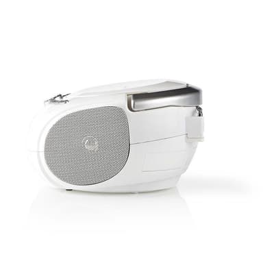 Nedis CD-Radiosoitin | Paristokäyttöinen / Verkkovirtakäyttöinen | Stereo | 9 W | Bluetooth® | FM | USB-toisto | Kantokahva | Valkoinen