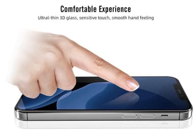 Herra Kyllä Täysin kattava karkaistua lasia näytönsuojaa iPhone 12 Mini